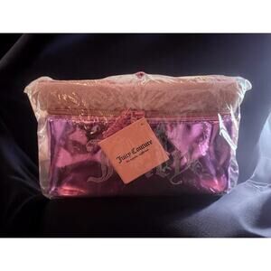 JUICY COUTURE Pink Metallic Rhinestone Sherpa Train Case NWT/SEALED